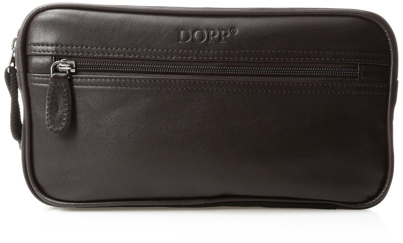 Dopp Men's Seasoned Soft Sided Multi - Zip Travel Kit - Leather, Brown, One Size