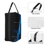 Drdhnet Blue Swirls With Golden Specks Makeup Bag Organizer Toiletry Bag Portable Storage Travel Cosmetic Bag With Zipper For Women