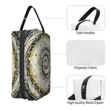 Drdhnet Gay Swirls With Golden Specks Makeup Bag Organizer Toiletry Bag Portable Storage Travel Cosmetic Bag With Zipper For Women