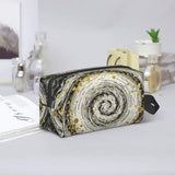Drdhnet Gay Swirls With Golden Specks Makeup Bag Organizer Toiletry Bag Portable Storage Travel Cosmetic Bag With Zipper For Women