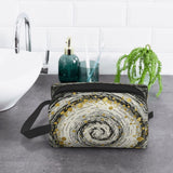 Drdhnet Gay Swirls With Golden Specks Makeup Bag Organizer Toiletry Bag Portable Storage Travel Cosmetic Bag With Zipper For Women