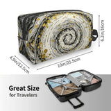 Drdhnet Gay Swirls With Golden Specks Makeup Bag Organizer Toiletry Bag Portable Storage Travel Cosmetic Bag With Zipper For Women