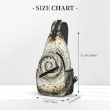 Drdhnet Gay Swirls With Golden Specks Sling Backpack Crossbody Bag Chest Bag Daypack Fanny Pack For Outdoors Hiking Traveling