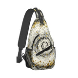 Drdhnet Gay Swirls With Golden Specks Sling Backpack Crossbody Bag Chest Bag Daypack Fanny Pack For Outdoors Hiking Traveling