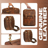 DreamController Real Leather Backpack Convertible 5in1: Laptop Bag, Shoulder Backpack, Messenger-Crossbody, Trolly Strap & Top Handle Vintage Tan