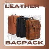 DreamController Real Leather Backpack Convertible 5in1: Laptop Bag, Shoulder Backpack, Messenger-Crossbody, Trolly Strap & Top Handle Vintage Tan