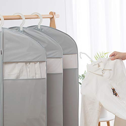 Dress Bags for Gowns Long, 65'' Long Dress Clear Garment Bag(Set of 2, 23.3'' X 65'')