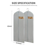 Dress Bags for Gowns Long, 65'' Long Dress Clear Garment Bag(Set of 2, 23.3'' X 65'')