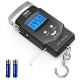 Dr.meter Fish Scale Luggage Scale Fishing Gear - 110lb/50kg Backlit LCD Display Digital Scale with Built - in Measuring Tape - Fishing Scale with 2 AAA Batteries, Pocket Size - Fishing Gifts for Men