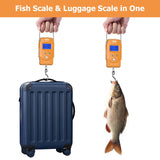 Dr.meter Fish Scale Luggage Scale Fishing Gear - 110lb/50kg Backlit LCD Display Digital Scale with Built - in Measuring Tape - Fishing Scale with 2 AAA Batteries, Pocket Size - Fishing Gifts for Men