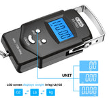 Dr.meter Fish Scale Luggage Scale Fishing Gear - 110lb/50kg Backlit LCD Display Digital Scale with Built - in Measuring Tape - Fishing Scale with 2 AAA Batteries, Pocket Size - Fishing Gifts for Men
