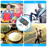 Dr.meter Fish Scale Luggage Scale Fishing Gear - 110lb/50kg Backlit LCD Display Digital Scale with Built - in Measuring Tape - Fishing Scale with 2 AAA Batteries, Pocket Size - Fishing Gifts for Men