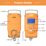 Dr.meter Fish Scale Luggage Scale Fishing Gear - 110lb/50kg Backlit LCD Display Digital Scale with Built - in Measuring Tape - Fishing Scale with 2 AAA Batteries, Pocket Size - Fishing Gifts for Men