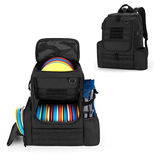 DSLEAF Disc Golf Bag with 24-26 Discs Capacity, Disc Golf Backpack with Two Sidewall Supports and Molle Webbing for Beginner, | Backpacks4Less