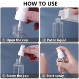 DTDNZKN 4 Pack 3.4 Oz (100ml) TSA Approved Travel Bottles, Travel Size Containers Spray Bottles with Labels - Fine Mist, Refillable, Reusable, Leak Proof