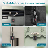 DUALCROWN 12 - Pack Black Neon Square TSA Approved Luggage Lock for Suitcases, Carry - On Bags, Backpacks & Laptop Cases