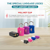 DUALCROWN 4 Pack TSA Approved Luggage Locks in Family Pack,Suitcase Lock TSA Approved;TSA Approved Travel Lock for Backpacks, Bags and Luggage That Airport Security Will not Clip, 4 Pack Mixed