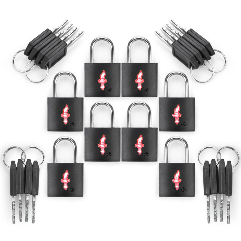 DUALCROWN TSA Approved Locks for Luggage Set of 8 TSA Accepted Key Travel Suitcase Locks Padlock Apply to Locker Lock, Suitcase, Carry On, Backpack, Laptop Bag (Black 8 Pack)