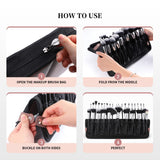 DUcare Makeup Brushes Organizer 30pcs Folding Travel Cases Makeup Brushes Stand - up Cosmetic Bag Artist Storage (only bag)