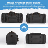 Duffle Bag for Travel 20–23” Expandable (40L) – Lightweight Water - Resistant Carry On Weekender with Multiple Pockets & Shoulder Strap – Airline Approved Travel Duffel Bags for Men & Women - BLACK