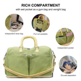 Duffle Bag Gym Bag for Men and Women, Expandable Travel Duffel Bag with Shoe and Wet Compartment，Waterproof Bags for Sports Fitness Workout Travel (Green)