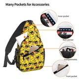 Dujiea Crossbody Backpack For Men Women Sling Bag, Yellow Cartoon Duck Chest Bag Shoulder Bag Lightweight One Strap Backpack Multipurpose Travel Hiking Daypack