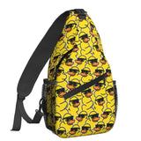Dujiea Crossbody Backpack For Men Women Sling Bag, Yellow Cartoon Duck Chest Bag Shoulder Bag Lightweight One Strap Backpack Multipurpose Travel Hiking Daypack