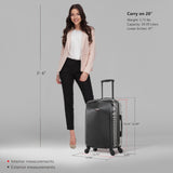 DUKAP INCEPTION Luggage with Spinner Wheels | Durable Lightweight Hardshell Suitcase, Travel Bag with Handle and Trolley, 20 - Inch Carry On Small Luggage | Black