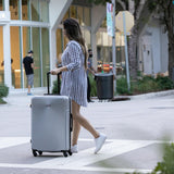 DUKAP INCEPTION Luggage with Spinner Wheels | Durable Lightweight Hardside Suitcase, Travel Bag with Handle and Trolley, 28 - Inch Large Checked Luggage | Silver