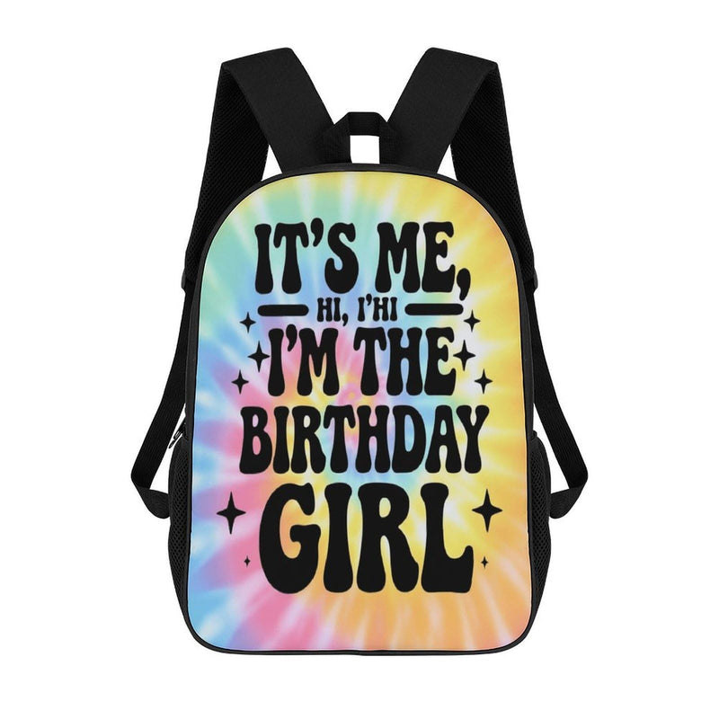 DUMIERTKL It's Me Hi I'm The Birthday Girl Backpack, 17 Inch Laptop Backpacks Unisex for Daily Travel Hiking Work Camping
