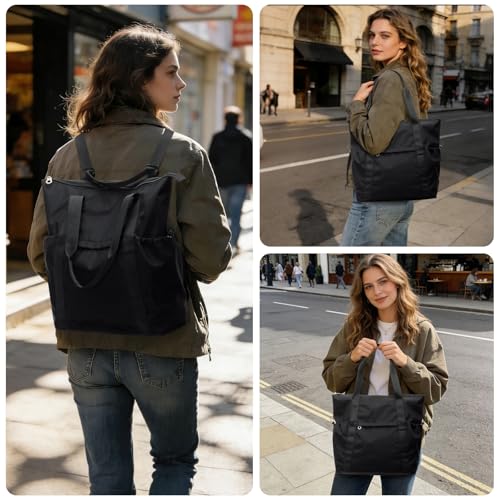 Duryarhall Tote Bag for Women, Lightweight Travel Tote Backpack Bags, Nylon Carry On Bag, Shoulder Bag for Work, Travel, Daily Use,Beach