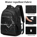 DUSLANG 17 Inch Laptop Backpack for Travel with Backpack Rain Cover College Backpack for Men Laptop Bag with USB Charging Port,Black