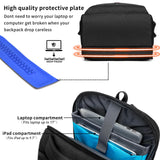 DUSLANG 17 Inch Laptop Backpack for Travel with Backpack Rain Cover College Backpack for Men Laptop Bag with USB Charging Port,Black