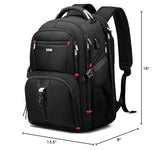 DUSLANG 50L Travel Laptop Backpack for Men Women, Extra Large Heavy Duty Big Carry on Backpack for Weekend Airline Approved Fits 17 Inch Computer, Black