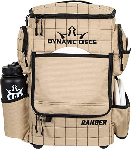 Dynamic Discs Ranger | Disc Golf Backpack With 20+ Disc Capacity | Bag for Men, Water Bottle Holder + Retriever Holster, Accessories, Gifts (Sandstone)