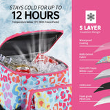 DYSHAYEN Cooler Backpack,Lightweight Backpack Cooler Insulated Leak Proof,30 Cans Soft Cooler Bag for Beach,Camping,Beach,Picnic,Lunch（Multi Leopard）