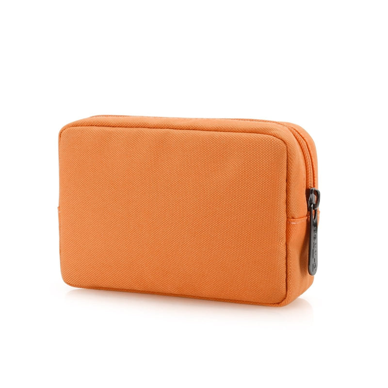 E - Tree Cute Small Makeup Bag,Cosmetic Toiletry Make up Skin Care Little Items Pouch for Purse,Zipper Mini Tech Charger Cable Electronic Organizer Case,Travel Accessories for Women Men Teen,Orange