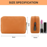 E - Tree Cute Small Makeup Bag,Cosmetic Toiletry Make up Skin Care Little Items Pouch for Purse,Zipper Mini Tech Charger Cable Electronic Organizer Case,Travel Accessories for Women Men Teen,Orange