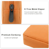 E - Tree Cute Small Makeup Bag,Cosmetic Toiletry Make up Skin Care Little Items Pouch for Purse,Zipper Mini Tech Charger Cable Electronic Organizer Case,Travel Accessories for Women Men Teen,Orange
