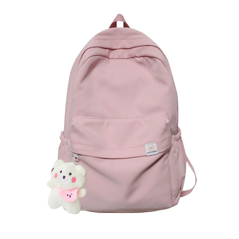 Eagerrich Aesthetic Backpack Cute Backpack School Supplies Laptop Bag for Teens Girls Women Students Solid Color