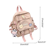 Eagerrich Cute Mini Backpack with Cute Pin Accessories Plush Pendant Small backpack Aesthetic Mini Backpack for School(Black - 2)