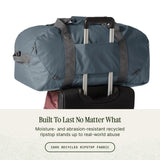 Eagle Creek No Matter What Duffel Bag - Eco Friendly Duffel for Sustainable Travel - Adjustable Shoulder Strap - Multiple Carry Options - Easy to Store - Atlantic Blue - 60L