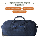 Eagle Creek No Matter What Rolling Duffel - Durable Rolling Bag for Travel - Adjustable Shoulder Strap - Heavy Duty Wheels - Lockable Zippers - Multiple Carry Options - 130L - Atlantic Blue