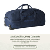 Eagle Creek No Matter What Rolling Duffel - Durable Rolling Bag for Travel - Adjustable Shoulder Strap - Heavy Duty Wheels - Lockable Zippers - Multiple Carry Options - 130L - Atlantic Blue