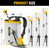 EarthCraft 4.2 Gal Battery Powered Backpack Sprayer Compatible with DeWalt 20V Battery (Tool Only), Equipped with Mixing System, Backpack Garden Sprayer with 6 Spray Nozzles for Lawn, Garden, Yard