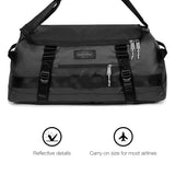 Eastpak Duffel Pack S – 40L Convertible Duffel Bag with Backpack Straps, Cabin-Size Travel Design, Weatherproof Finish & Gear Loops, Tarp Black