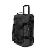 Eastpak Duffel Pack Wheel S – 38L Wheeled Duffel with Telescopic Handle, Convertible Backpack Straps, Weatherproof Finish & Gear Loops, Tarp Black