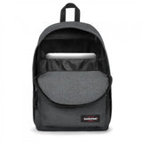 EASTPAK Out Of Office – 31L Backpack with Dual Compartments, 16” Laptop Sleeve, Security Pocket, Bottle Holder & Air Mesh Straps, Black Denim