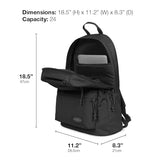EASTPAK Padded Double – 24L Squared Backpack with Dual Front Pockets, 13” Laptop Sleeve, Bottle Holder & Padded Straps, Black