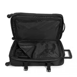 EASTPAK Trans4 M – 68L Large Wheeled Luggage with Dual Compartments, TSA Lock, 360° Spinner Wheels, and Diamond - Embossed Handle, Black